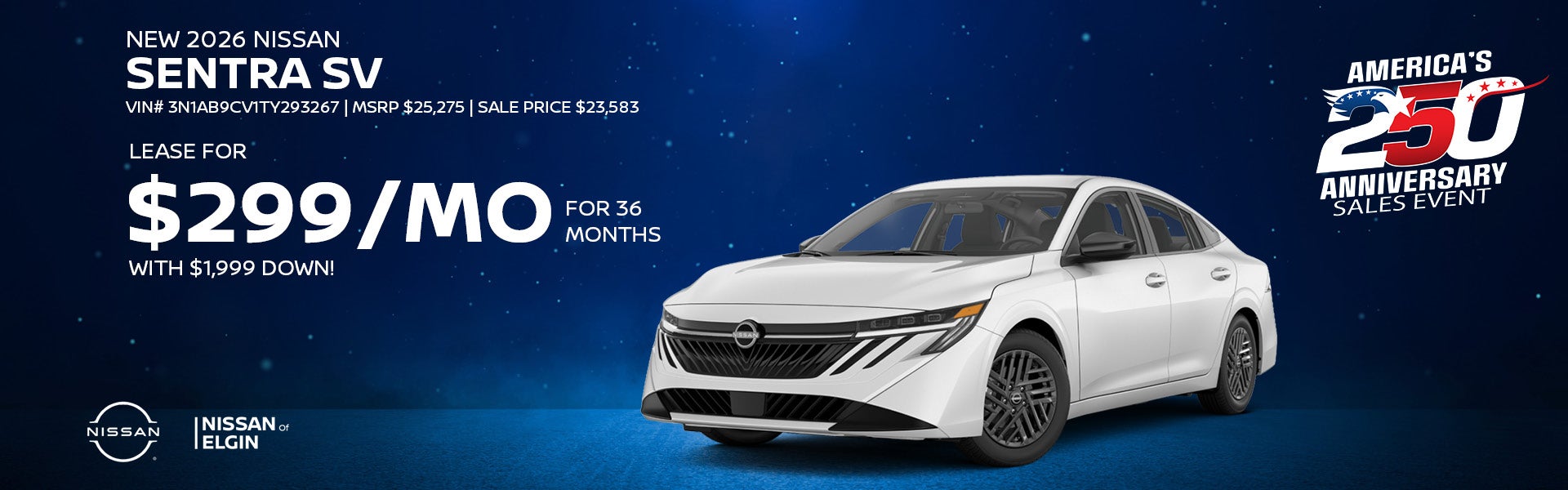 New 2026 Nissan Sentra SV models