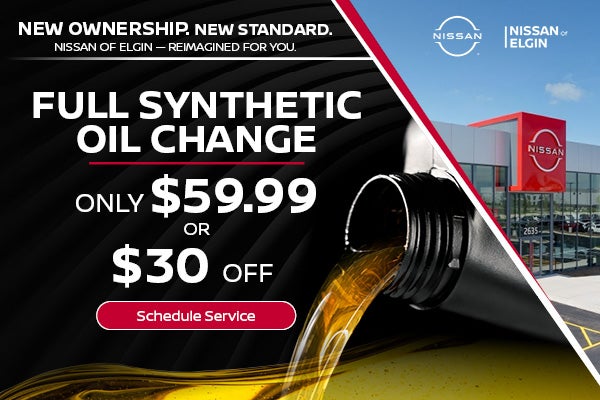 Save $30 on an oil change at Nissan of Elgin