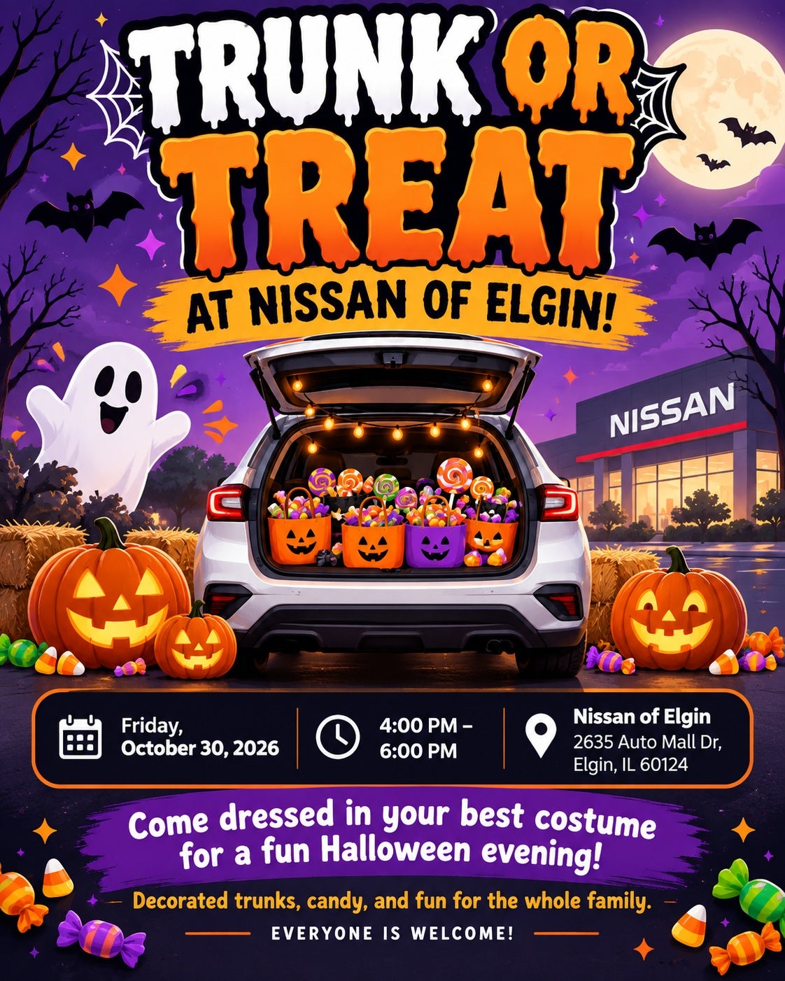 Nissan of Elgin Trunk or Treat - Friday October 30, 2026 from 4 PM to 6 PM